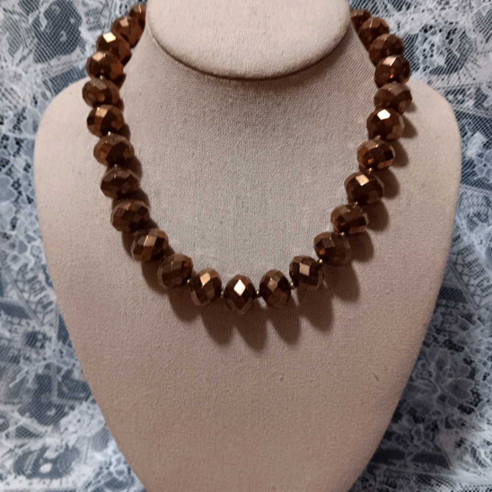 Glass Beaded Broze colored Necklace